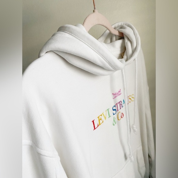 Levi's Unbasic 90's hoodie Logo Rainbow pullover Outerwear Graphic Streetwear - Picture 11 of 15